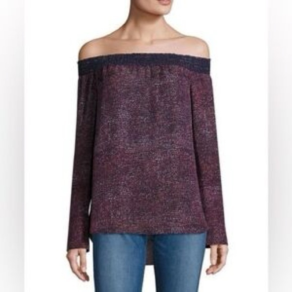 Derek Lam 10 Crosby 100% Silk Off Shoulder Leopard Print Blouse Size 4 - Picture 1 of 5